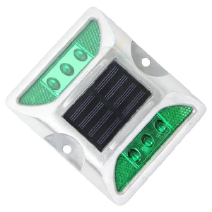 Dissuasore Stradale <span class=keywords><strong>a</strong></span> LED Solare in Alluminio Impermeabile IP68 con Riflettore Bianco <span class=keywords><strong>a</strong></span> Occhio di Gatto per Segnalazione Pavimentazione - Product Image 3