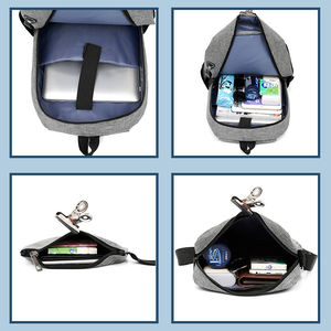 3 uds. Mochila para ordenador para hombre, mochila informal de negocios USB, mochila para ordenador portátil de tres piezas, cuaderno de viaje - Product Image 4