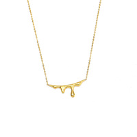 Collier de luxe léger pour femme, motif goutte d'eau Magma Viral, design de niche, en tube d'acier inoxydable plaqué or 18 carats, chaîne de clavicule, cadeau