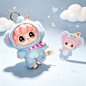 Ensemble de 6 porte-clés en peluche YoYo Dessert Zoo, poupées d'animaux en fourrure pour les jeunes, cadeaux unisexes, décorations - Product Image 3