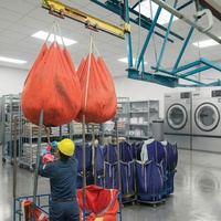 Bolsas de Lavandería Industriales Personalizadas de Nailon con Riel, Reutilizables, de Gran Capacidad y Lavables