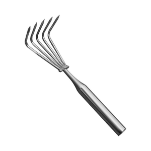 Râteau de jardin en acier inoxydable - Outil pour ameublir la terre, labourer, désherber, cueillir des fruits de la mer, planter des fleurs et faire du jardinage - Product Image 1