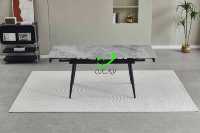 Table à manger de la province du Hebei 4,6,8,10 Table d'extension de siège pieds en métal dessus en céramique meubles de maison pour la maison salon