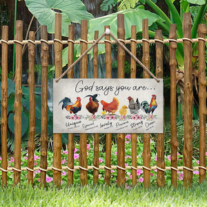 Adornos colgantes de madera para pared exterior, etiquetas decorativas de madera estilo granja, letreros con diseño de gallo. - Product Image 1