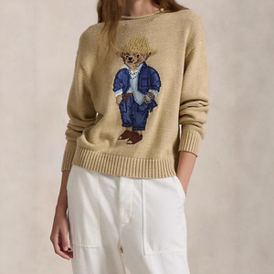 Maglione Lavorato a <span class=keywords><strong>Maglia</strong></span> da <span class=keywords><strong>Donna</strong></span> RL Nuovo Stile Autunno Inverno con Collo Alto a Orsetto Cartone Animato, Maniche Lunghe, Vestibilità Ampia e Anti-Piega - Product Image 2
