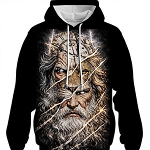 Sweat-shirt à capuche décontracté pour homme avec imprimé 3D tête de lion et cordon de serrage - Product Image 1