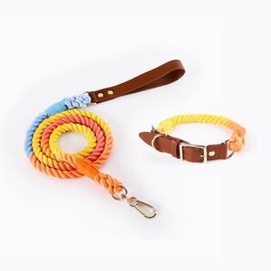 <span class=keywords><strong>Collar</strong></span> y Correa de Entrenamiento para Perros Medianos, Hechos a Mano, Ecológicos, Coloridos, de Cuerda de Algodón Trenzada, con Liberación Rápida, Duraderos y Sencillos - Product Image 4