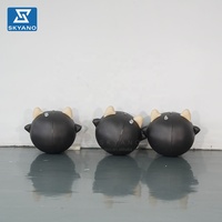 Figurine gonflable personnalisée en PVC de cochon noir de dessin animé pour promotion commerciale et décoration