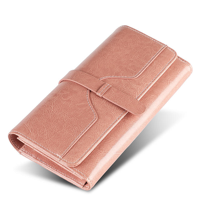 Genuine Leather Long Style Waterproof Women's Wallet Vintage Multi