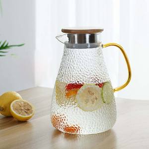 Offre Spéciale verre à haute teneur en borosilicate acier thé Infusion de fruits filtre à eau pichet pichets <span class=keywords><strong>Carafe</strong></span> décanteur avec couvercle en bambou - Product Image 6