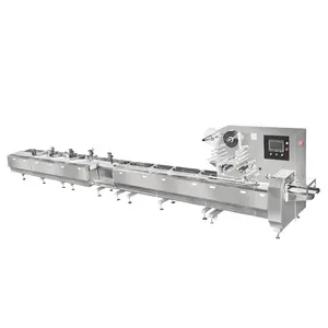 2024 Commercial automatic processing line high speed processing chocolate snow crisp energy bar pillow packaging machine