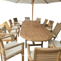 Meilleurs ensembles de meubles d'extérieur de qualité supérieure, 10 places, fabriqués en Indonésie, design tropical