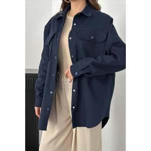 Camisa de Gabardina Azul Marino - Azul Marino - Product Image 5