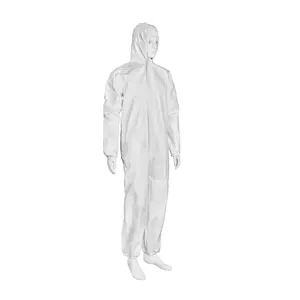 Mono desechable CH Truper tamaño resistente al agua protección química/traje de materiales peligrosos para ropa de sala limpia hecha de PE y PP - Product Image 1