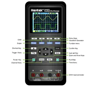 Oscilloscope numérique portable multimètre Hantek2c72 avec 2 canaux 70 Mhz bande passante prix d'usine