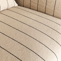Fauteuil en lin rayé de style moderne avec coussin décoratif fait main - Chaise de loisirs pour extérieur, chambre et hôtel
