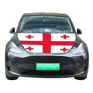 Drapeau national de Géorgie pour capot de voiture Drapeau pour moteur de voiture Vente en gros de tissu élastique personnalisé Vente directe d'usine - Product Image 3