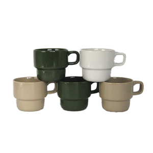 Vente en gros de tasses à café en porcelaine de 9 oz d'inspiration coréenne, écologiques, avec logo personnalisé, couleur imprimée, mignonnes, empilables, compatibles lave-vaisselle - Product Image 2