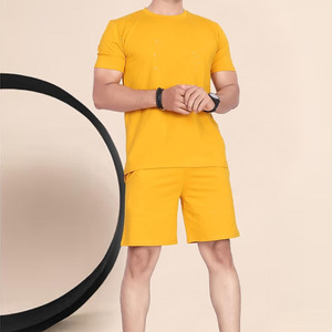 Ensemble deux pièces pour homme à prix avantageux, ensemble de jogging pour homme, ensemble de shorts de sport d'été 100% coton pour homme, ensemble deux pièces à prix bas - Product Image 2