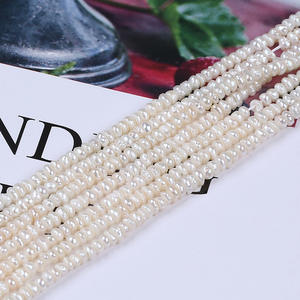 Collar de Perlas de Agua Dulce Naturales Hechas a Mano en Zhuji, 3-3.5mm, Pieza Plana, Pequeñas Perlas Blancas, Cadena para Clavícula - Product Image 4