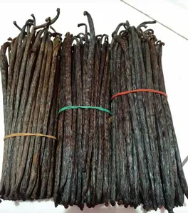 1KG Long dried whole Madagascar long dark brown aromatic Vanilla strips raw Madagascar vanilla for sale