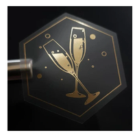 Autocollants de mariage transparents personnalisés en feuille d'or, rouleau d'étiquettes de remerciement transparentes pour les cadeaux de fête et l'emballage de cadeaux