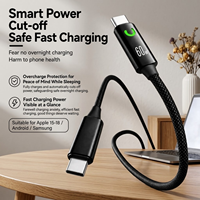 Kabel Magnetik Custom Pabrik 240W/60W Tembaga Murni Tipe C ke C Pengisi Daya Cepat Kabel Kepang dengan Fitur Pemutus Daya Otomatis untuk Ponsel