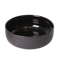 Bol de soupe à salade de nouilles de riz, design moderne personnalisé, noir brillant rond en céramique avec logo