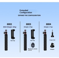 Set Treppiede Modulare Flessibile Gorilla: Mini Treppiede Avvolgibile Regolabile per Telefono Cellulare/Action Camera per Creator On-the-Go
