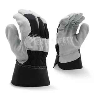 Мужские и женские прочные черные перчатки из воловьей кожи 10,5 дюймов