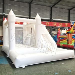 Château gonflable pour mariage, combo château gonflable avec toboggan, blanc, plus populaire, avec fosse à bille, en vente, livraison gratuite - Product Image 2