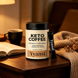 Café Instantáneo Cetogénico con Mezcla de Plantas Naturales, 10g*10 Sobres, Crema Blanca, Tapa Plana, Frasco de Plástico, Diseño Minimalista, OEM, Personalizado, a Granel - Product Image 3