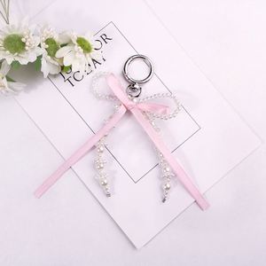 Cordon de téléphone perlé, bracelet de poignet, chaîne de téléphone en perles, porte-clés nœud papillon fait main DIY, accessoires de porte-clés pour sac à dos - Product Image 3