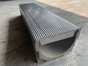 รางระบายน้ำกลางแจ้งสำหรับสระว่ายน้ำ พร้อมตะแกรงและแผ่นป้องกันแบบลิ่ม ทำจากสแตนเลส 304 316 - Product Image 2