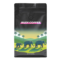 Sac à café de qualité alimentaire avec logo personnalisé en usine, fond plat, sachet de grains de café avec valve et soufflet, emballage de café thermoscellé