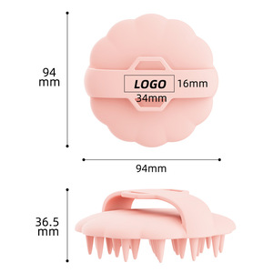<b>Silicone</b> Scalp Massage Brush Dual Use Dry Wet Hair Cleansing <b>Tool</b> For Bathroom Shower - Product Image 5