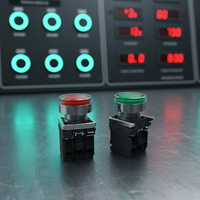Interrupteur à bouton-poussoir momentané XB4-BW3462, 1NC, LED, anneau lumineux en laiton rouge, avec borne à vis IP40 de 22 mm, courant maximal 10A