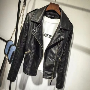 Chaquetas de Cuero Sintético con Cierre para Mujer, Estilo Urbano, Chaqueta Bomber para Motocicleta, Abrigo para Club - Product Image 6