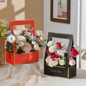 Caja <span class=keywords><strong>de</strong></span> Flores Rectangular <span class=keywords><strong>de</strong></span> Cartulina Blanca con Detalles en Dorado, Cesta <span class=keywords><strong>de</strong></span> Flores Frescas para el Día <span class=keywords><strong>de</strong></span> San Valentín, Arreglo <span class=keywords><strong>de</strong></span> Ramo, Caja <span class=keywords><strong>de</strong></span> Papel para Flores - Product Image 1