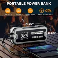 4000A 24000mAh 12V Car Jump Starter with Air Pump Tire Inflator Heavy Duty Truck Booster
