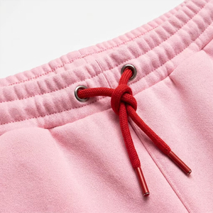 Custom Factory High Quality Cotton Pink Tracksuit Women <b>Red</b> Drawstring <b>Cropped</b> Streetwear Hoodie double waistband Joggers Set - Product Image 4