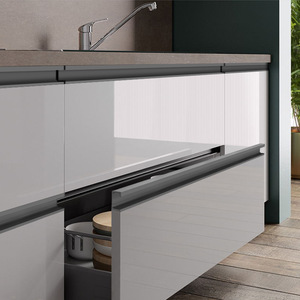Maniglie Moderne Regolabili per Mobili da Cucina, Profilo G in Lega di Alluminio Nero e <span class=keywords><strong>Oro</strong></span>, Maniglia per Cassetti e Ante di Armadi e Bagno - Product Image 2