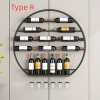 Casier à vin mural personnalisé au design moderne Étagère suspendue en fer avec porte-bouteille et porte-verre pour meubles de maison