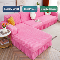 Housse de canapé classique épaisse et douce en seersucker, motif géométrique moderne, 3 pièces, pour causeuse, chaise longue simple, sectionnel, antidérapante, résistante à l'eau, pour animaux de compagnie