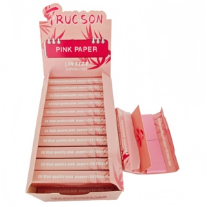 กระดาษมวนบุหรี่ TRUCSON สีชมพู ขนาด 1 1/4  ทำจากเส้นใยพืชธรรมชาติ ปราศจากสีและคลอรีน 50 แผ่น พร้อมที่กรอง - Product Image 5