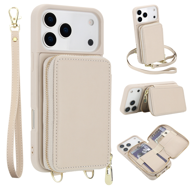 Multifunctional Crossbody Leather Phone Case Bag Card Holder Mobile Phone Shell for iPhone 17 Air Pro Max