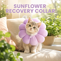 Collier de protection pour chaton E-Collar Sunflower, cône anti-léchage et anti-morsure ultra léger 44g avec cordon de serrage réglable pour chatons et petits chiens