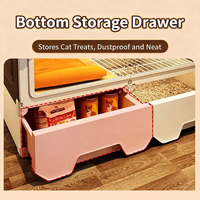 Grande cage pour chat d'intérieur avec tiroir à litière extractible et armoire de rangement inférieure