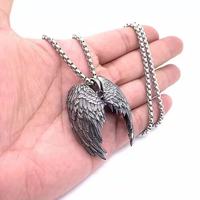 Collier Aile d'Ange Tendance – Chaîne Métallique Style Rétro Punk – Pendentif Aile – Cadeau de Fêtes – Collier Hip-hop pour Homme