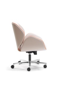 Silla de Oficina Ejecutiva Giratoria Ergonómica de Diseño Moderno Suoni con Acabado en Cuero y Estructura de Madera para Reuniones - Product Image 3